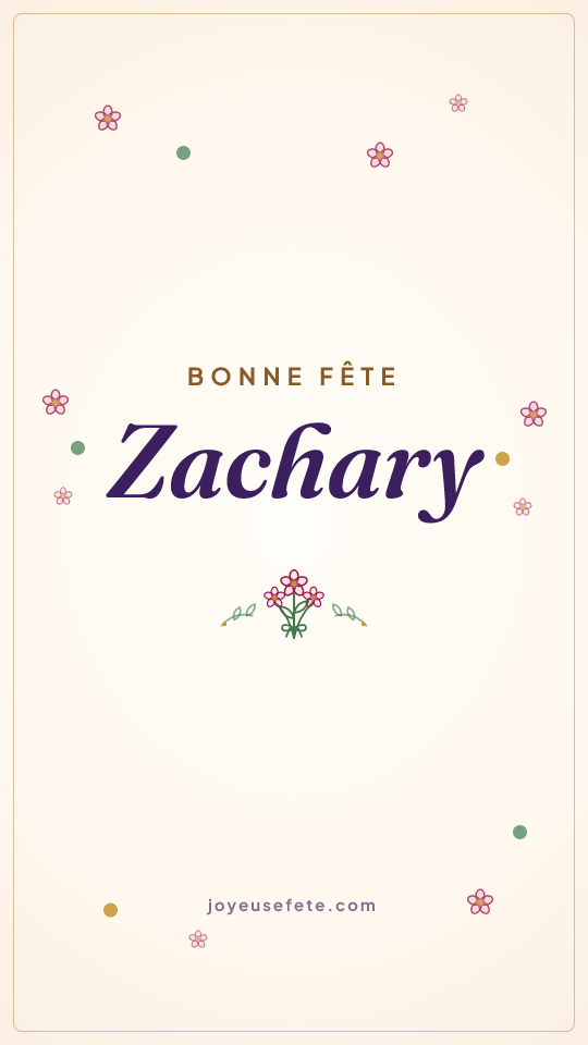 Image « Bonne fête Zachary » au format story