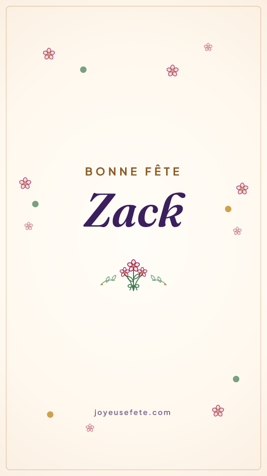Image « Bonne fête Zack » au format story