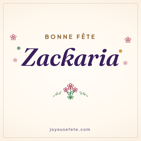 Image carrée « Bonne fête Zackaria » pour WhatsApp