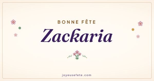 Image « Bonne fête Zackaria » au format large
