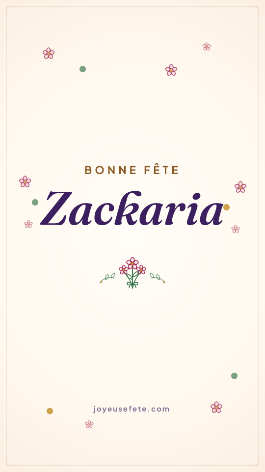 Image « Bonne fête Zackaria » au format story