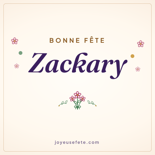 Image carrée « Bonne fête Zackary » pour WhatsApp
