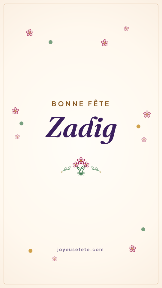 Image « Bonne fête Zadig » au format story