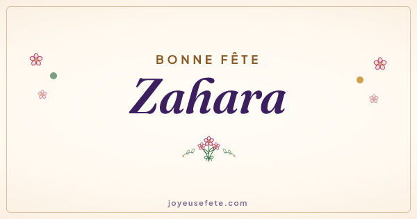 Image « Bonne fête Zahara » au format large