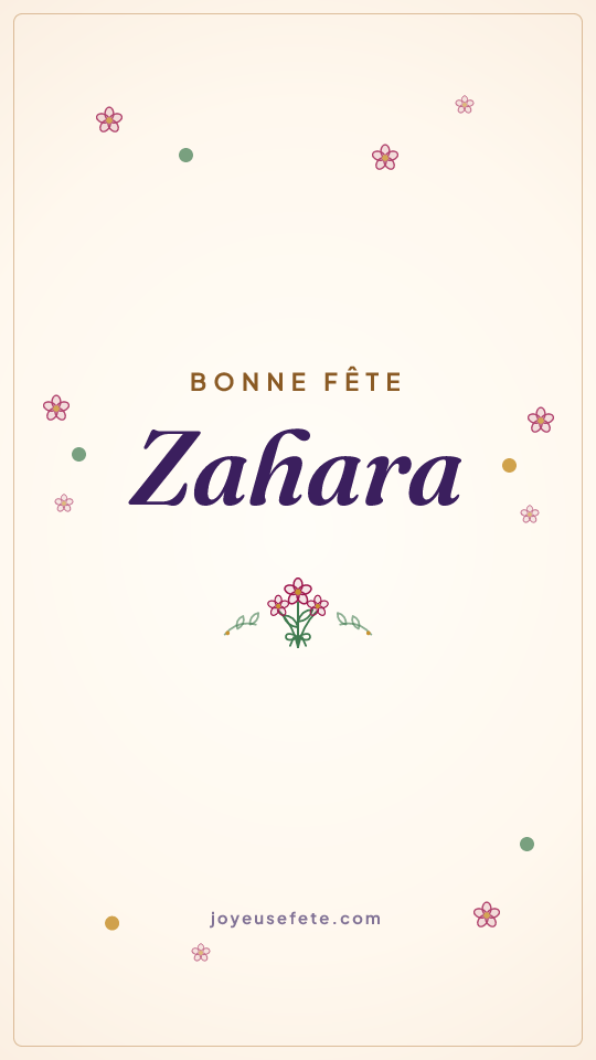 Image « Bonne fête Zahara » au format story