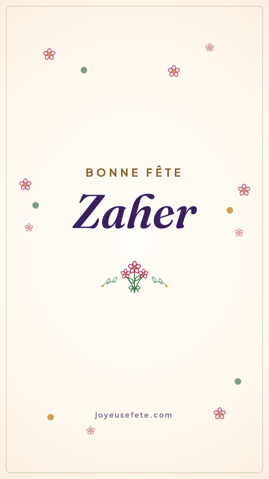 Image « Bonne fête Zaher » au format story
