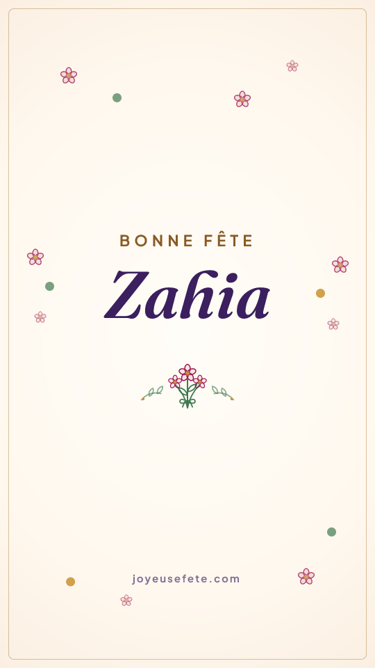 Image « Bonne fête Zahia » au format story