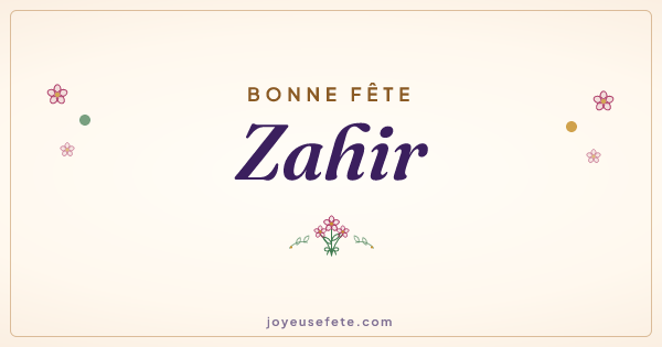 Image « Bonne fête Zahir » au format large