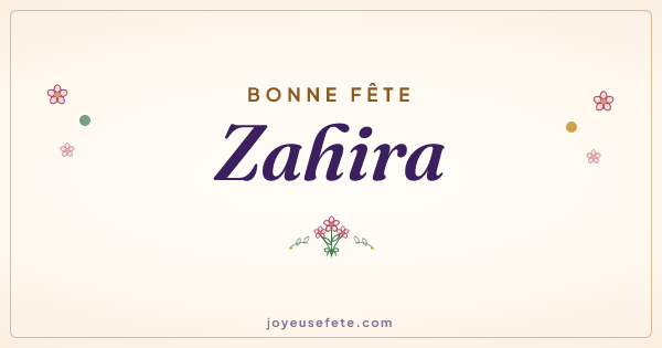 Image « Bonne fête Zahira » au format large
