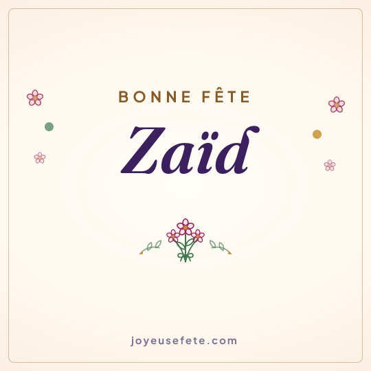 Image carrée « Bonne fête Zaïd » pour WhatsApp