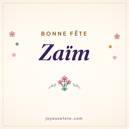Image carrée « Bonne fête Zaïm » pour WhatsApp
