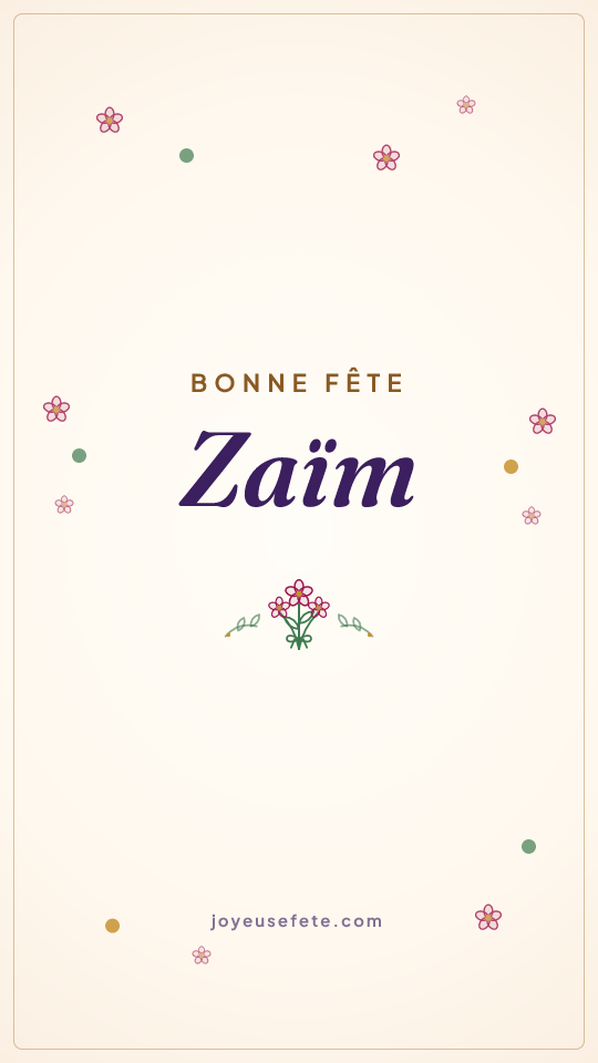 Image « Bonne fête Zaïm » au format story