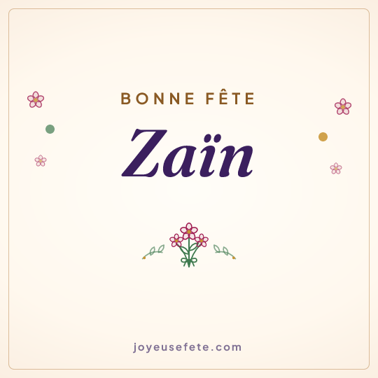 Image carrée « Bonne fête Zaïn » pour WhatsApp