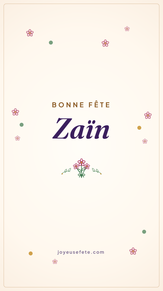 Image « Bonne fête Zaïn » au format story