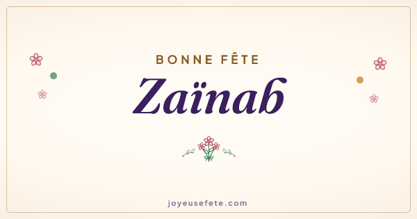 Image « Bonne fête Zaïnab » au format large