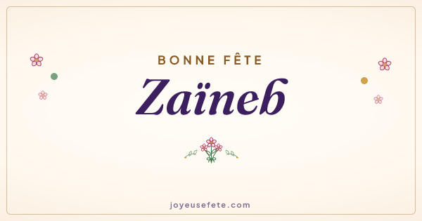 Image « Bonne fête Zaïneb » au format large