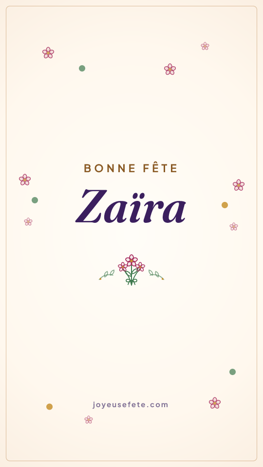 Image « Bonne fête Zaïra » au format story