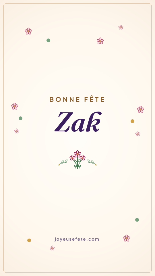 Image « Bonne fête Zak » au format story