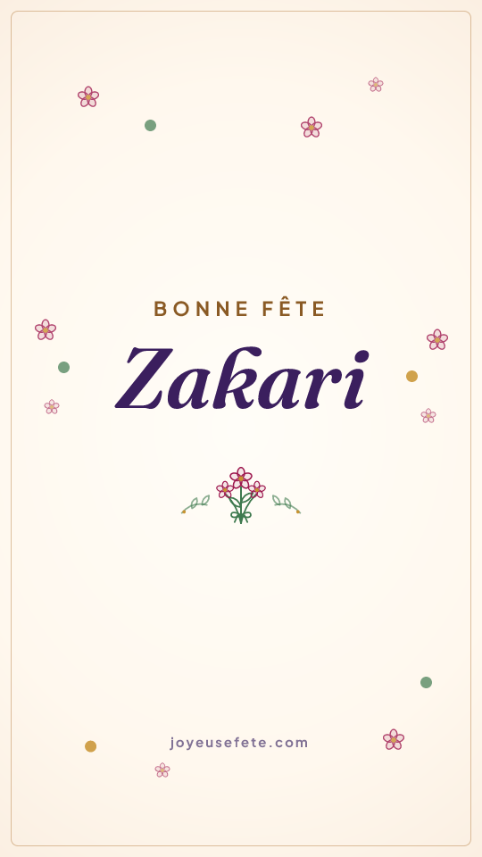 Image « Bonne fête Zakari » au format story