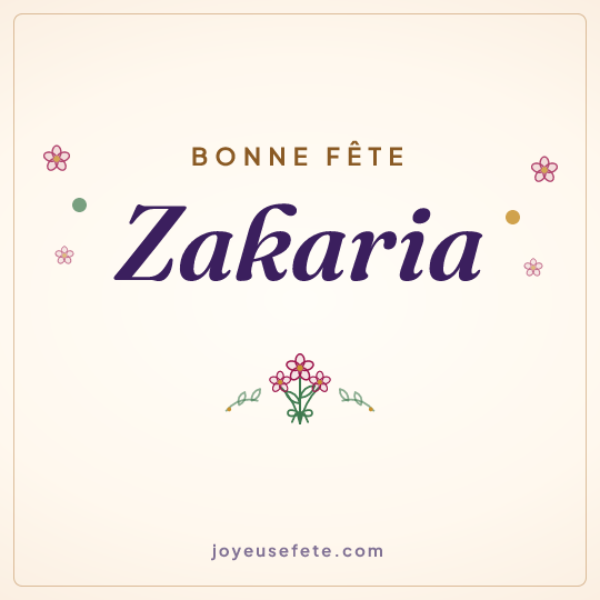 Image carrée « Bonne fête Zakaria » pour WhatsApp