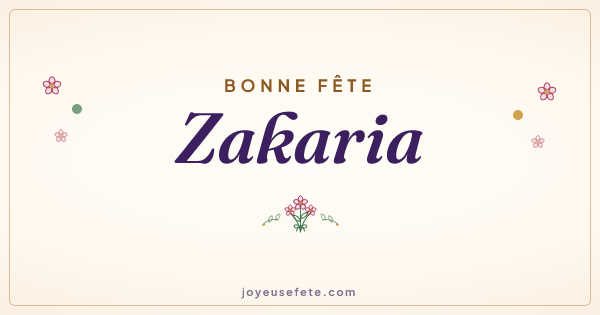 Image « Bonne fête Zakaria » au format large