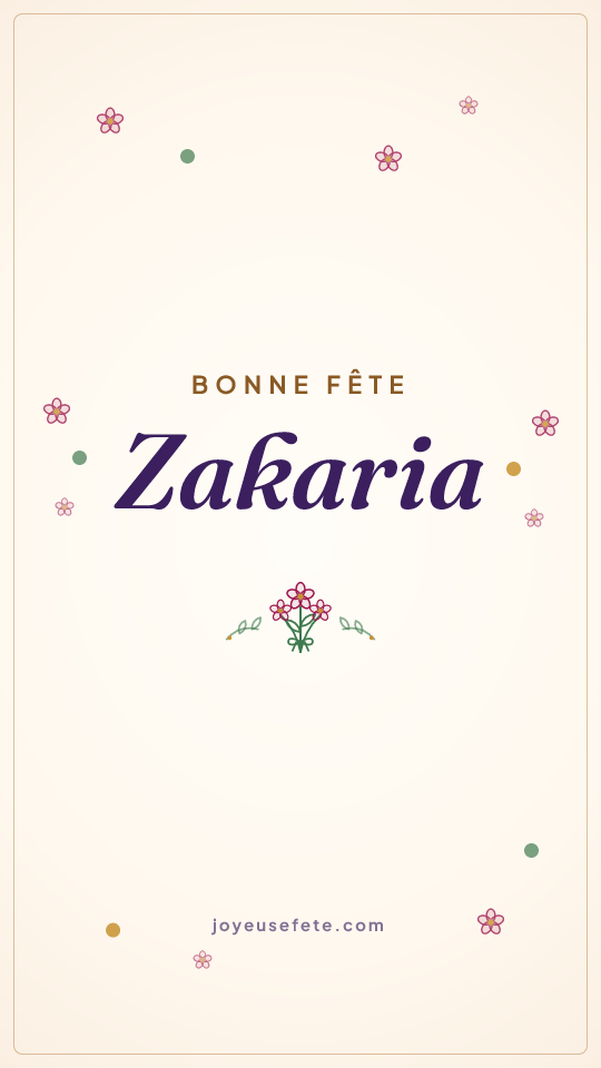 Image « Bonne fête Zakaria » au format story