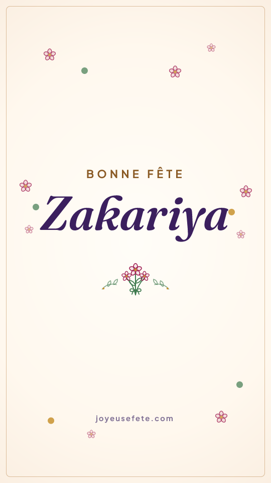 Image « Bonne fête Zakariya » au format story