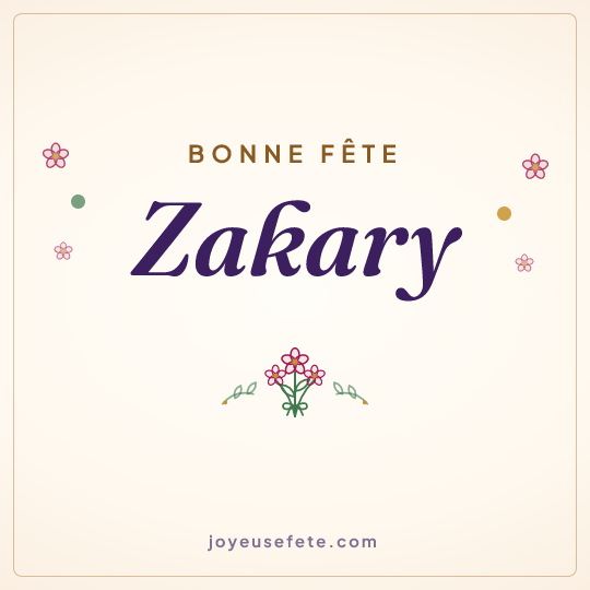Image carrée « Bonne fête Zakary » pour WhatsApp