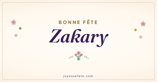 Image « Bonne fête Zakary » au format large