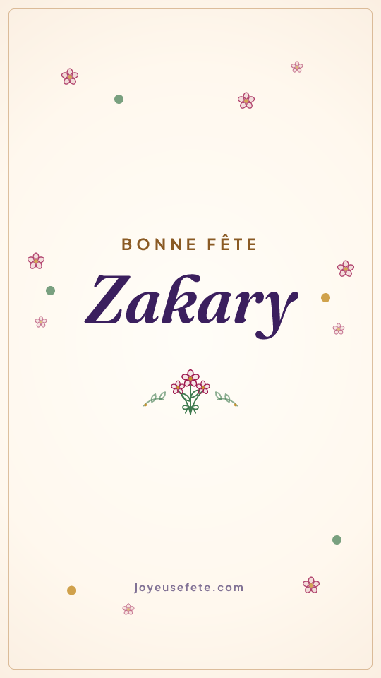 Image « Bonne fête Zakary » au format story