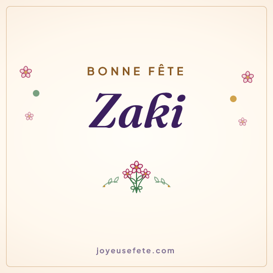 Image carrée « Bonne fête Zaki » pour WhatsApp