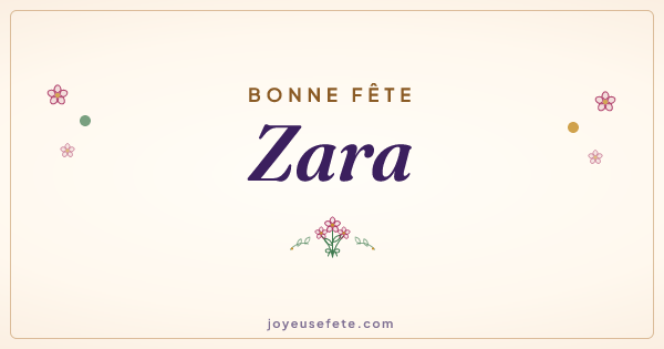 Image « Bonne fête Zara » au format large