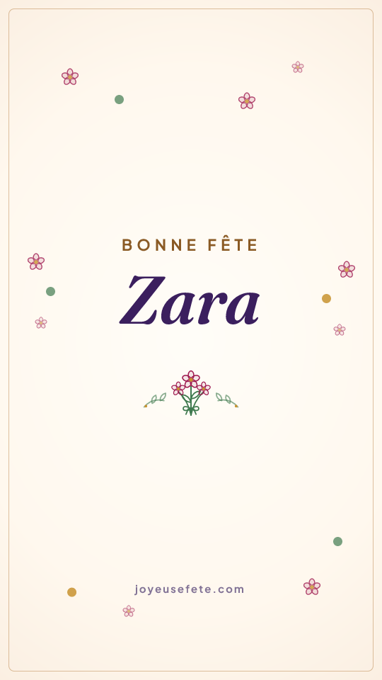 Image « Bonne fête Zara » au format story