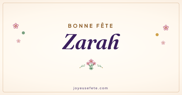 Image « Bonne fête Zarah » au format large