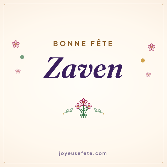Image carrée « Bonne fête Zaven » pour WhatsApp