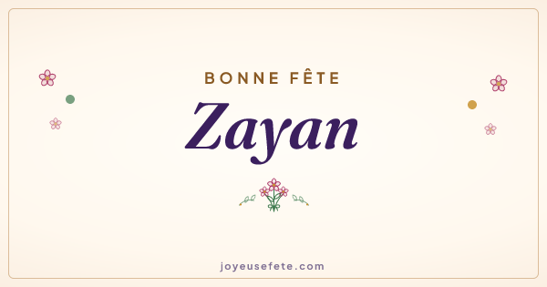 Image « Bonne fête Zayan » au format large