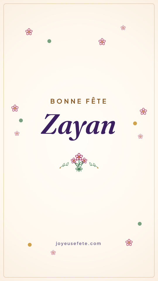 Image « Bonne fête Zayan » au format story