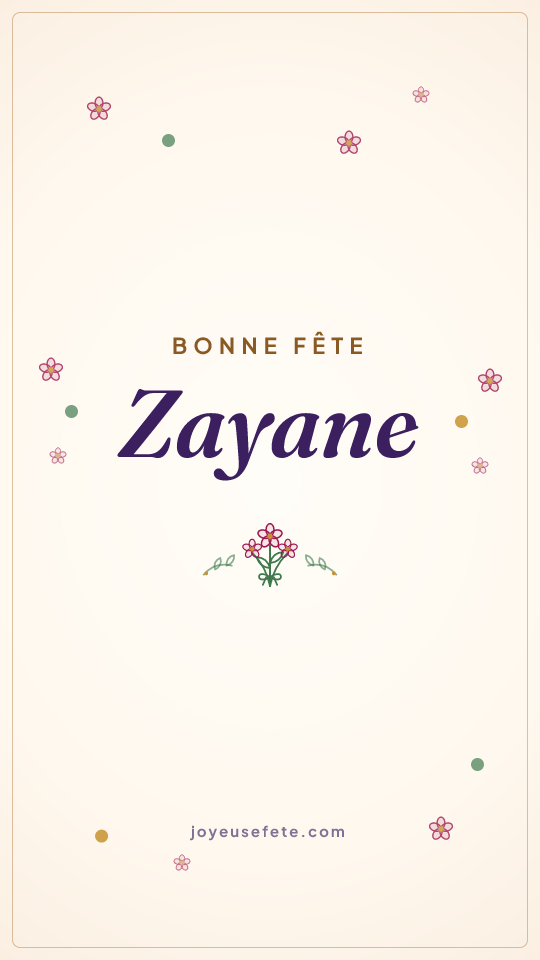 Image « Bonne fête Zayane » au format story