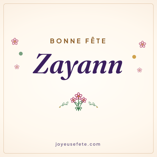 Image carrée « Bonne fête Zayann » pour WhatsApp