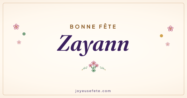 Image « Bonne fête Zayann » au format large