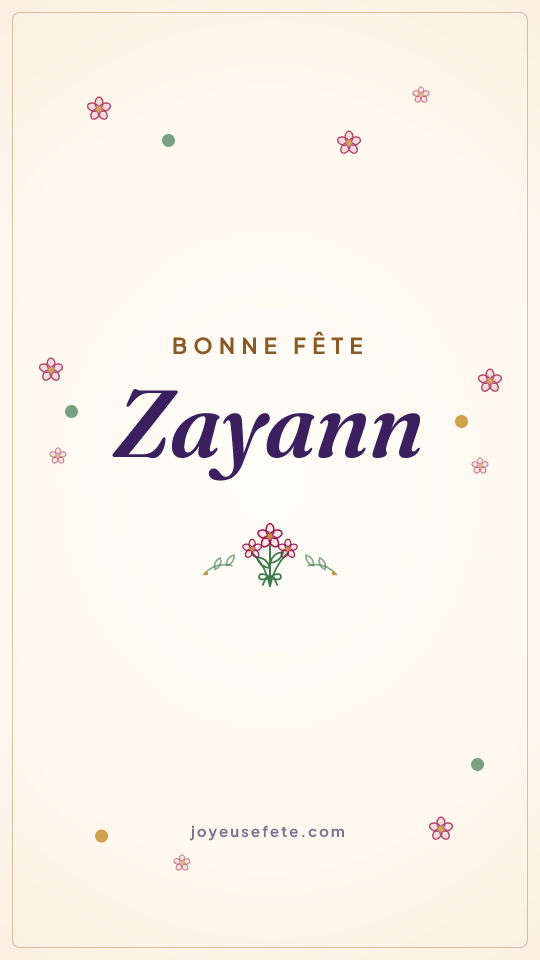 Image « Bonne fête Zayann » au format story