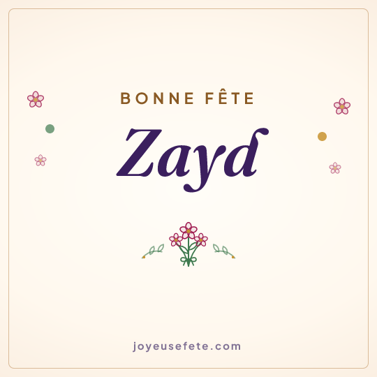 Image carrée « Bonne fête Zayd » pour WhatsApp