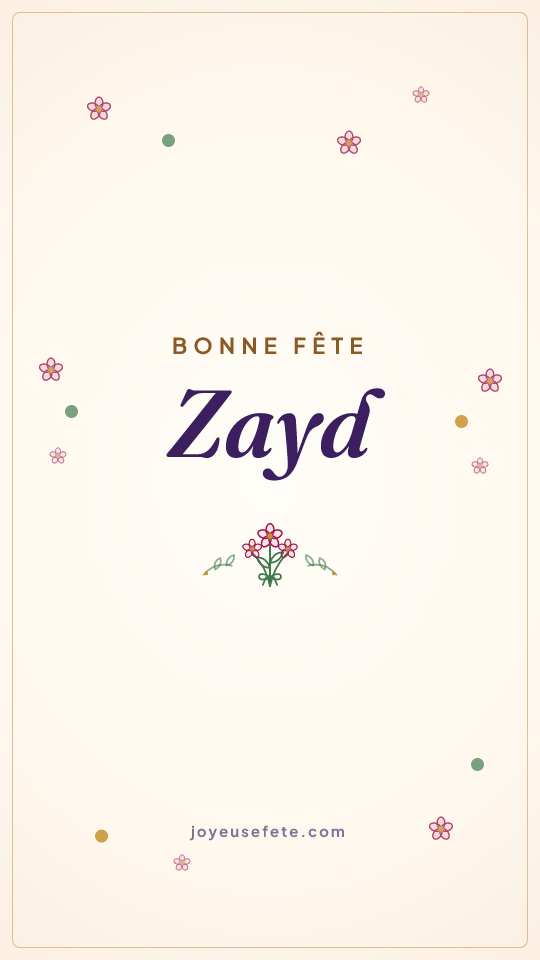 Image « Bonne fête Zayd » au format story