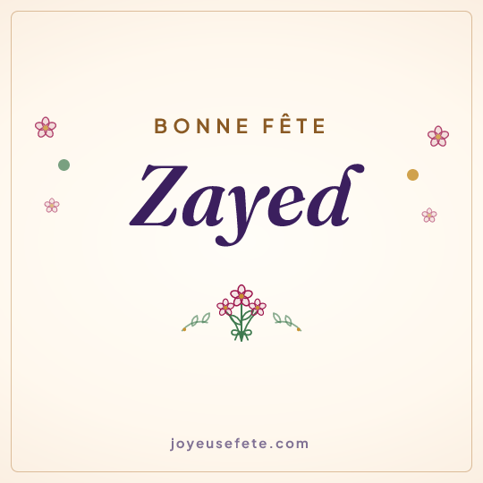 Image carrée « Bonne fête Zayed » pour WhatsApp