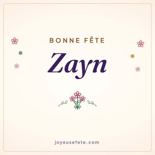 Image carrée « Bonne fête Zayn » pour WhatsApp