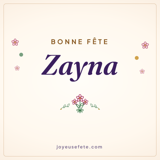 Image carrée « Bonne fête Zayna » pour WhatsApp