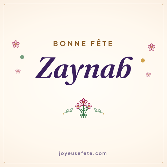 Image carrée « Bonne fête Zaynab » pour WhatsApp