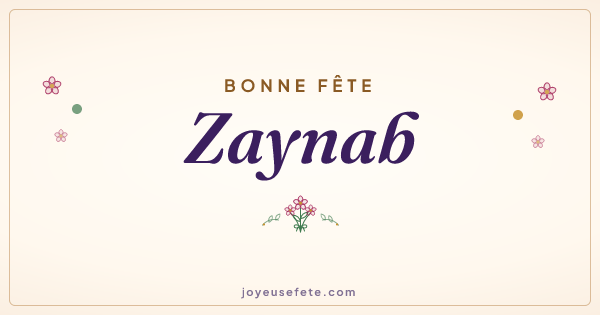 Image « Bonne fête Zaynab » au format large