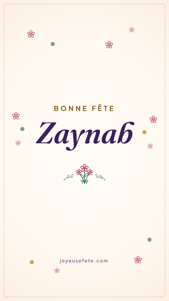 Image « Bonne fête Zaynab » au format story