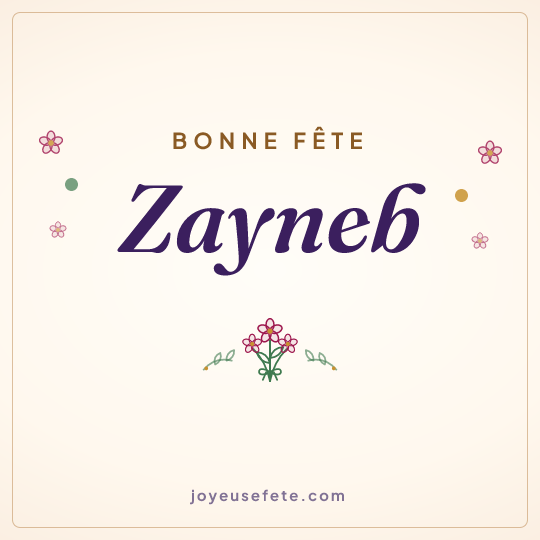 Image carrée « Bonne fête Zayneb » pour WhatsApp
